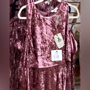 Easel brand Velvet Cold Shoulder Dress